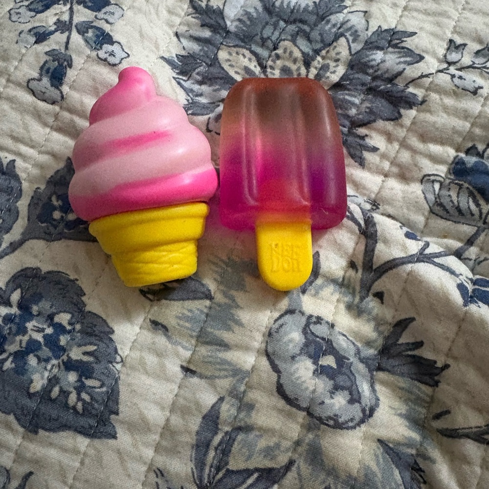 Squishy Ice Cream & Popsicle Toy Duo - Pink, Yellow